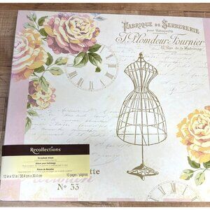 NIP Recollections 12 x 12 Scrapbook Floral Paris Theme